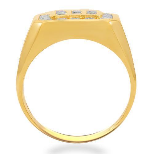 14K Solid Yellow Gold Mens Diamond Pinky Ring 1.50 Ctw