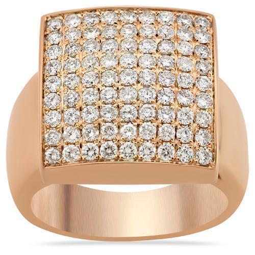 14K Solid Yellow Gold Mens Diamond Pinky Ring 1.95 Ctw