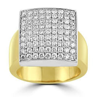 Thumbnail for 14K Solid Yellow Gold Mens Diamond Pinky Ring 1.95 Ctw