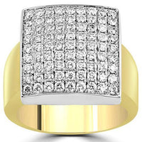 Thumbnail for 14K Solid Yellow Gold Mens Diamond Pinky Ring 1.95 Ctw