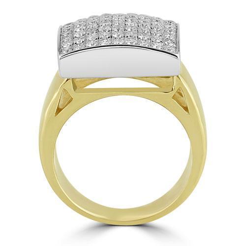 14K Solid Yellow Gold Mens Diamond Pinky Ring 1.95 Ctw