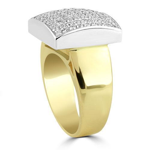 14K Solid Yellow Gold Mens Diamond Pinky Ring 1.95 Ctw