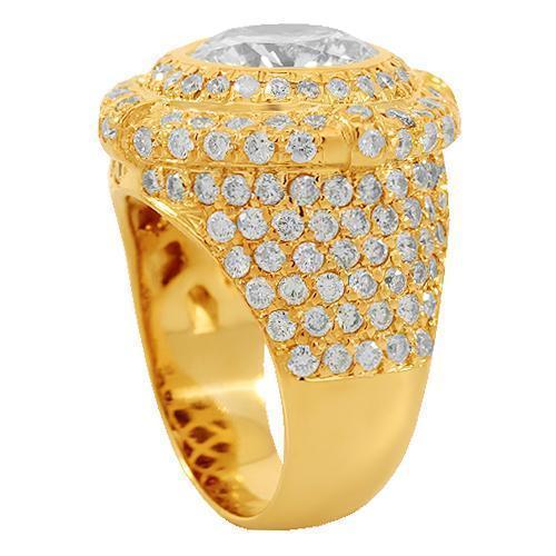 14K Solid Yellow Gold Mens Diamond Pinky Ring 5.63 Ctw
