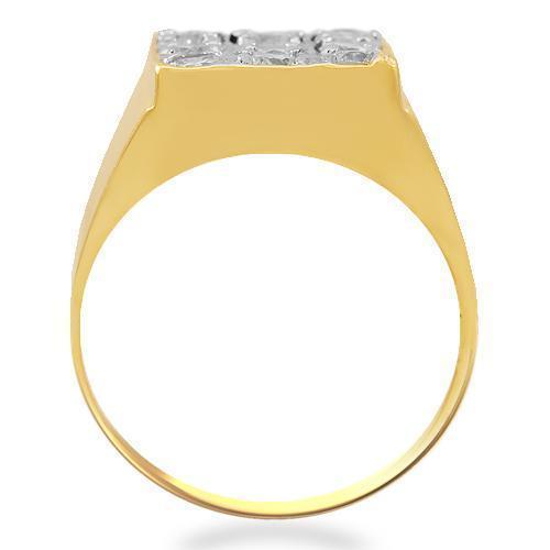 14K Solid Yellow Gold Mens Diamond Ring 1.35 Ctw