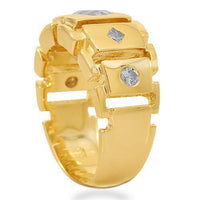 Thumbnail for 14K Solid Yellow Gold Mens Diamond Ring 1.35 Ctw