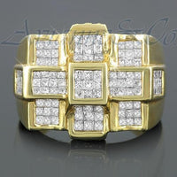Thumbnail for 14K Solid Yellow Gold Mens Diamond Ring 3.31 Ctw