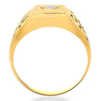Thumbnail for 14K Solid Yellow Gold Mens Diamond Solitaire Pinky Ring 0.11 Ctw