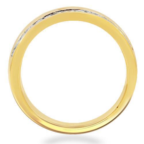 14K Solid Yellow Gold Mens Diamond Wedding Ring Band 0.96 Ctw