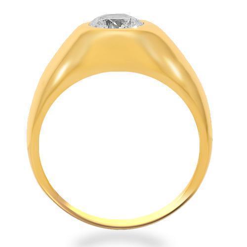 14K Solid Yellow Gold Mens Solitaire Clarity Enhanced Diamond Ring 1.45 Ctw