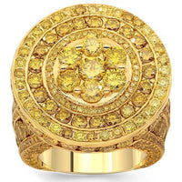 Thumbnail for 14K Solid Yellow Gold Mens Yellow Diamond Pinky Ring 15.90 Ctw