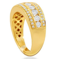 Thumbnail for 14K Solid Yellow Gold Womens Diamond Cocktail Ring 1.02 Ctw