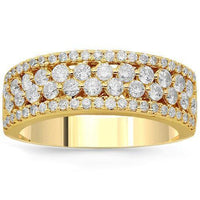Thumbnail for 14K Solid Yellow Gold Womens Diamond Cocktail Ring 1.06 Ctw