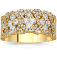 Thumbnail for 14K Solid Yellow Gold Womens Diamond Cocktail Ring 1.25 Ctw