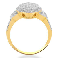 Thumbnail for 14K Solid Yellow Gold Womens Diamond Cocktail Ring 1.40 Ctw