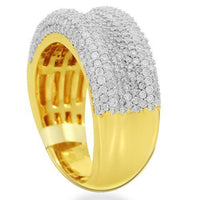 Thumbnail for 14K Solid Yellow Gold Womens Diamond Cocktail Ring 1.45 Ctw