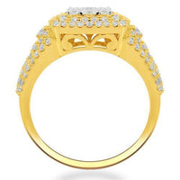 Thumbnail for 14K Solid Yellow Gold Womens Diamond Cocktail Ring 1.45 Ctw