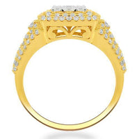 Thumbnail for 14K Solid Yellow Gold Womens Diamond Cocktail Ring 1.45 Ctw