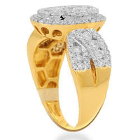 Thumbnail for 14K Solid Yellow Gold Womens Diamond Cocktail Ring 1.85 Ctw