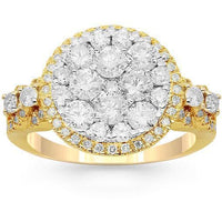Thumbnail for 14K Solid Yellow Gold Womens Diamond Cocktail Ring 1.91 Ctw
