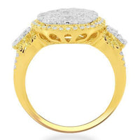 Thumbnail for 14K Solid Yellow Gold Womens Diamond Cocktail Ring 1.91 Ctw