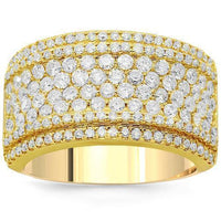 Thumbnail for 14K Solid Yellow Gold Womens Diamond Cocktail Ring 1.92 Ctw