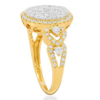 Thumbnail for 14K Solid Yellow Gold Womens Diamond Cocktail Ring 2.03 Ctw