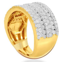 Thumbnail for 14K Solid Yellow Gold Womens Diamond Cocktail Ring 2.09 Ctw