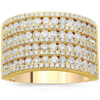 Thumbnail for 14K Solid Yellow Gold Womens Diamond Cocktail Ring 2.15 Ctw