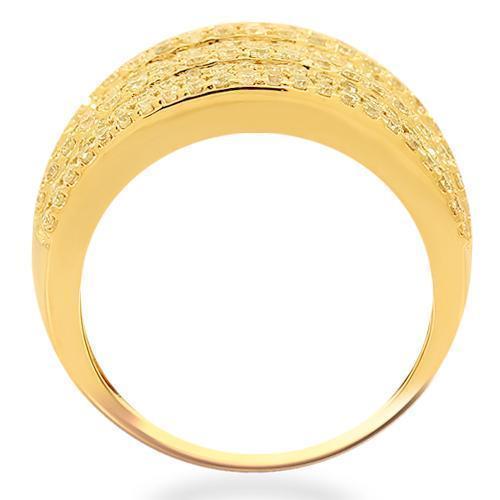 14K Solid Yellow Gold Womens Diamond Cocktail Ring 2.42 Ctw