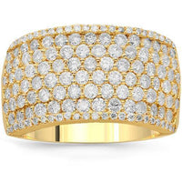Thumbnail for 14K Solid Yellow Gold Womens Diamond Cocktail Ring 2.58 Ctw