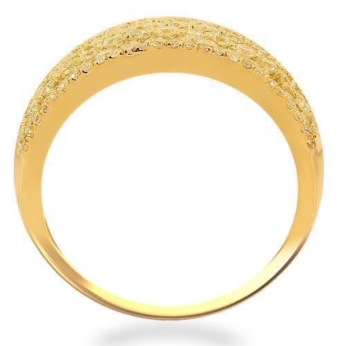 14K Solid Yellow Gold Womens Diamond Cocktail Ring 2.58 Ctw