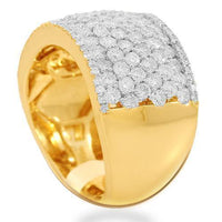 Thumbnail for 14K Solid Yellow Gold Womens Diamond Cocktail Ring 2.58 Ctw