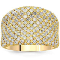 Thumbnail for 14K Solid Yellow Gold Womens Diamond Cocktail Ring 2.71 Ctw