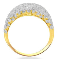 Thumbnail for 14K Solid Yellow Gold Womens Diamond Cocktail Ring 2.71 Ctw