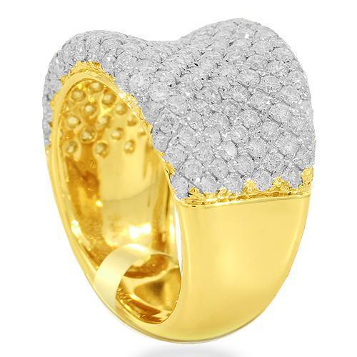 14K Solid Yellow Gold Womens Diamond Cocktail Ring 2.71 Ctw
