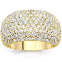 Thumbnail for 14K Solid Yellow Gold Womens Diamond Cocktail Ring 3.13 Ctw