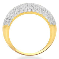 Thumbnail for 14K Solid Yellow Gold Womens Diamond Cocktail Ring 3.13 Ctw