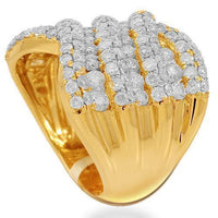 Thumbnail for 14K Solid Yellow Gold Womens Diamond Cocktail Ring 3.21 Ctw