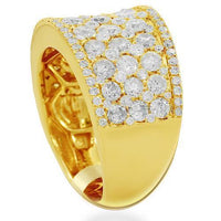 Thumbnail for 14K Solid Yellow Gold Womens Diamond Cocktail Ring 3.35 Ctw