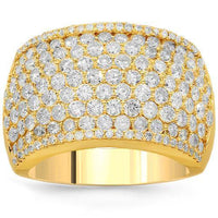 Thumbnail for 14K Solid Yellow Gold Womens Diamond Cocktail Ring 3.69 Ctw