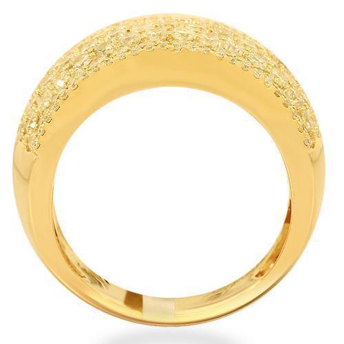 14K Solid Yellow Gold Womens Diamond Cocktail Ring 3.69 Ctw