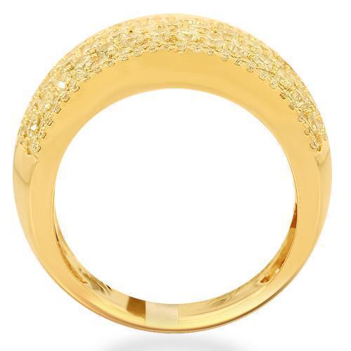 14K Solid Yellow Gold Womens Diamond Cocktail Ring 3.69 Ctw