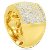 Thumbnail for 14K Solid Yellow Gold Womens Diamond Cocktail Ring 3.69 Ctw