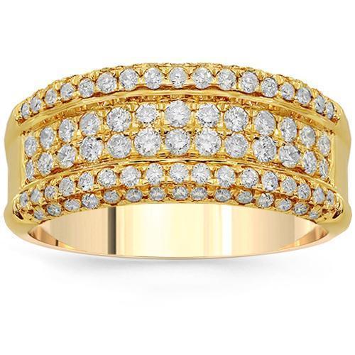 14K Solid Yellow Gold Womens Diamond Ring 0.99 Ctw