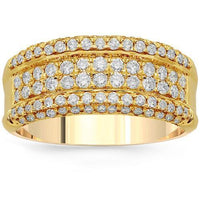 Thumbnail for 14K Solid Yellow Gold Womens Diamond Ring 0.99 Ctw