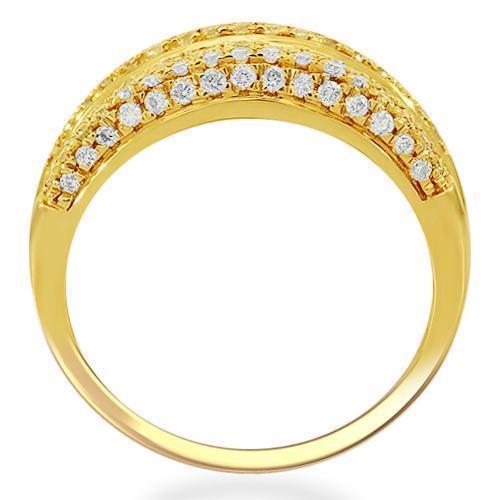 14K Solid Yellow Gold Womens Diamond Ring 0.99 Ctw