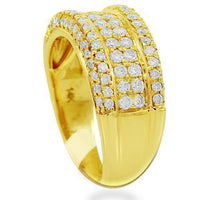 Thumbnail for 14K Solid Yellow Gold Womens Diamond Ring 0.99 Ctw
