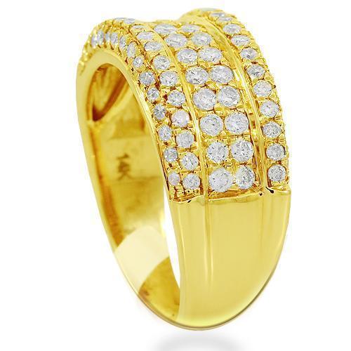 14K Solid Yellow Gold Womens Diamond Ring 0.99 Ctw
