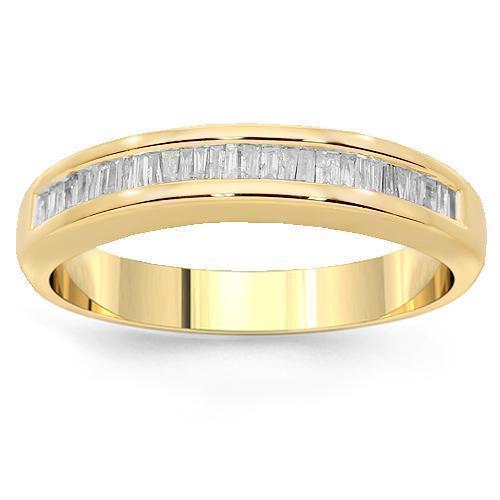 Yellow 14K Solid Yellow Gold Womens Diamond Wedding Band 0.75 Ctw