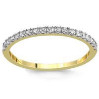 Thumbnail for 14K  Solid Yellow Gold Womens Diamond Wedding Ring Band 0.21 Ctw